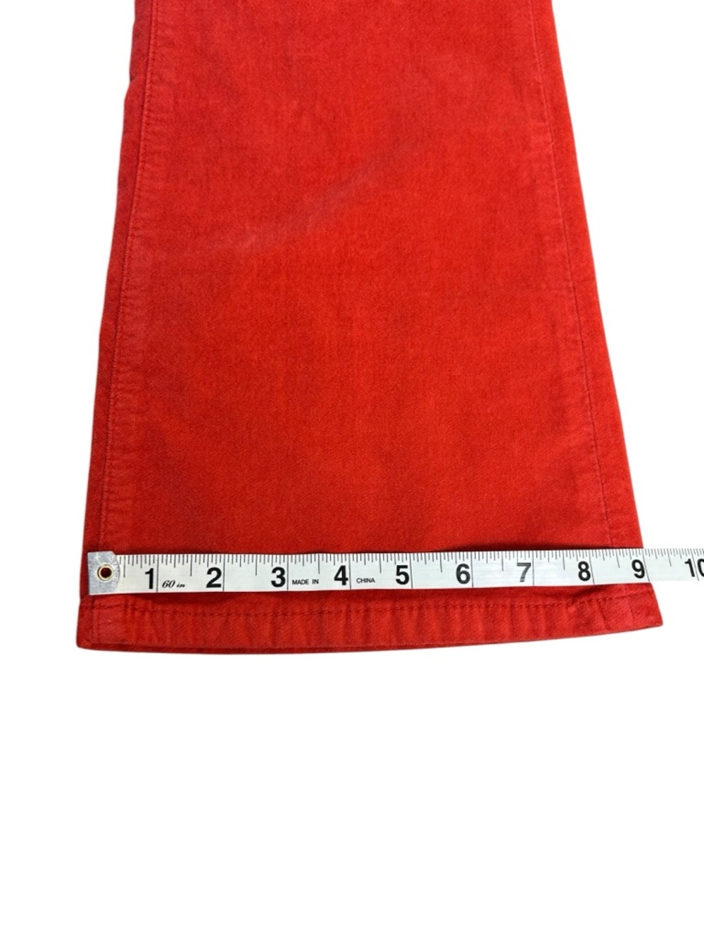 FREE PEOPLE In My Feelings Velvet Crop Slim Flare Pants‎ Red M NWOT Retro Boho - Picture 13 of 15